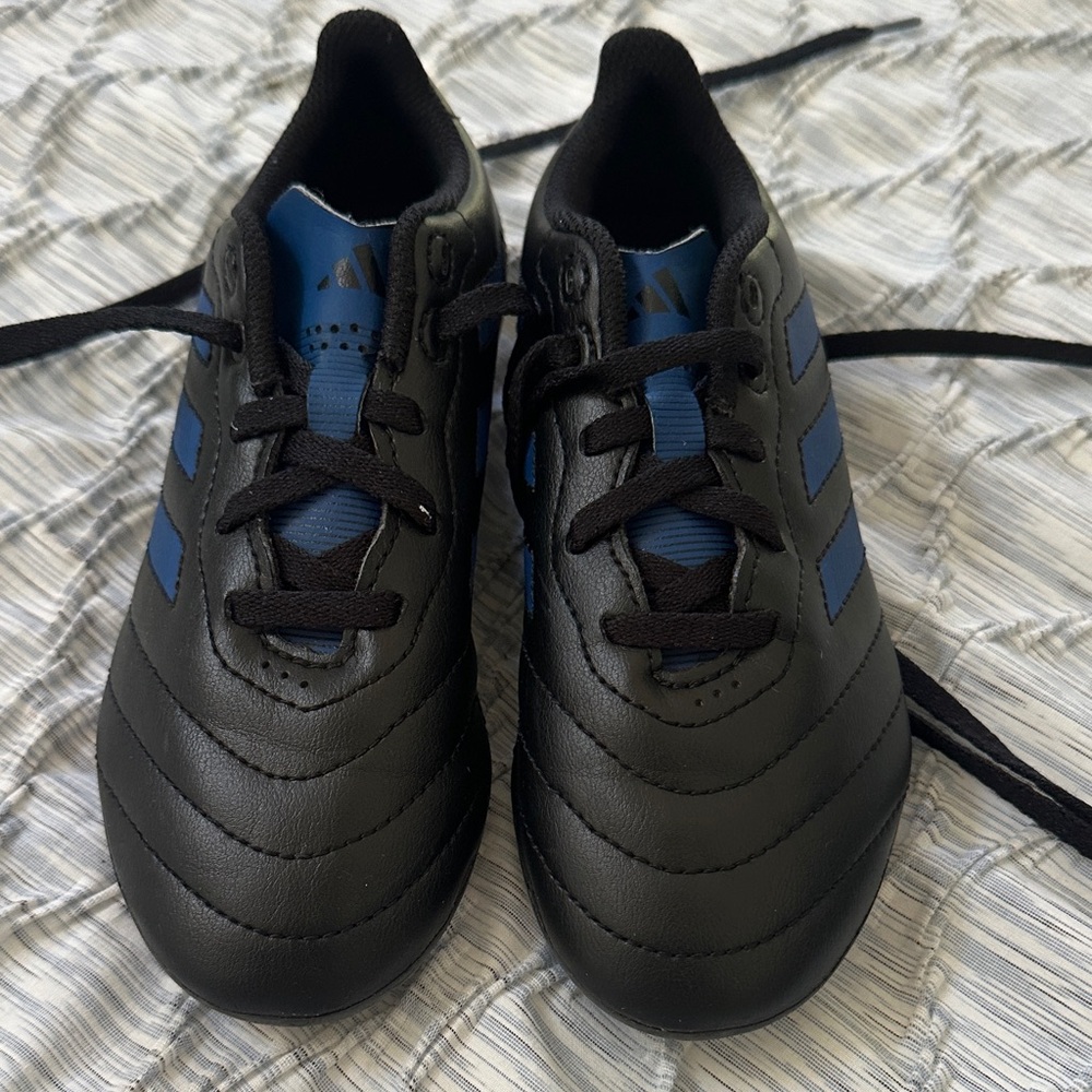 adidas Kids Black and Blue Soccer Sneakers